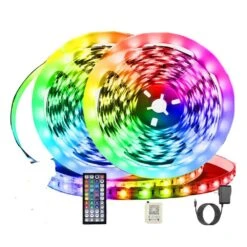 100ft. Indoor RGB App/Remote Control Plug-In Integrated LED Strip Rope Light 2-Pack