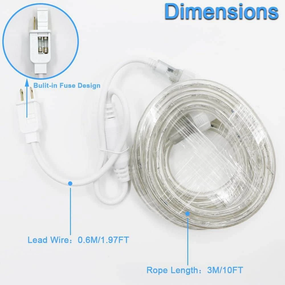 10ft. Indoor/Outdoor White Plug-in Integrated LED Rope Light 1-Pack 9 10ft. Indoor/Outdoor White Plug-in Integrated LED Rope Light 1-Pack - Image 7
