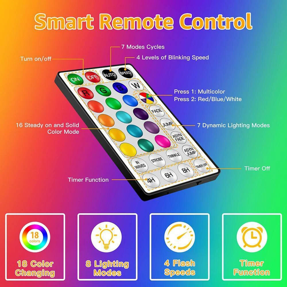 33ft. Indoor 18 Colors USB Integrated LED Rope Light 1-Pack 8 33ft. Indoor 18 Colors USB Integrated LED Rope Light 1-Pack - Image 6