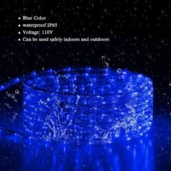 100ft. Indoor/Outdoor Blue Plug-In Integrated LED Rope Light 1-Pack -Lamp Parts objlgev rope lights 27isa17063 4f 1000