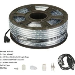 100ft. Indoor/Outdoor Blue Plug-In Integrated LED Rope Light 1-Pack -Lamp Parts objlgev rope lights 27isa17063 76 1000