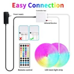 100ft. Outdoor RGB Plug-In Integrated LED Rope Light 2-Pack -Lamp Parts objlgev rope lights 27isa17064 76 1000
