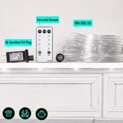 98ft. Outdoor Cool White Plug-in Integrated LED Rope Light 1-Pack -Lamp Parts objlgev rope lights 27isa17065 76 1000