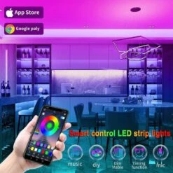100ft. Indoor RGB App/Remote Control Plug-In Integrated LED Rope Light 2-Pack -Lamp Parts objlgev rope lights 27isa17066 4f 1000