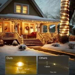 33ft. Outdoor Warm White Plug-In Integrated LED Rope Light 1-Pack -Lamp Parts objlgev rope lights 27isa17071 4f 1000