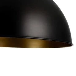 PCover 1-Light 24 In.W Oil Black Modern Farmhouse Industrial Metal Dome Pendant Light For Kitchen -Lamp Parts oil black huoku pendant lights pd1067411 1f 1000