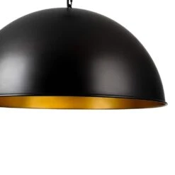 PCover 1-Light 24 In.W Oil Black Modern Farmhouse Industrial Metal Dome Pendant Light For Kitchen -Lamp Parts oil black huoku pendant lights pd1067411 44 1000