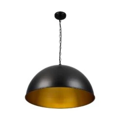 PCover 1-Light 24 In.W Oil Black Modern Farmhouse Industrial Metal Dome Pendant Light For Kitchen -Lamp Parts oil black huoku pendant lights pd1067411 4f 1000
