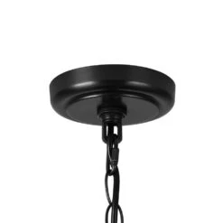 PCover 1-Light 24 In.W Oil Black Modern Farmhouse Industrial Metal Dome Pendant Light For Kitchen -Lamp Parts oil black huoku pendant lights pd1067411 66 1000