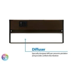 NUC-5 Series 8 In. Oil Rubbed Bronze Selectable LED Under Cabinet Light -Lamp Parts oil rubbed bronze nicor under cabinet bar lights nuc508sob 1d 1000