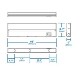 NUC-5 Series 40 In. Oil Rubbed Bronze Selectable LED Under Cabinet Light -Lamp Parts oil rubbed bronze nicor under cabinet bar lights nuc540sob 40 1000