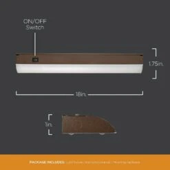 ProWire Direct Wire 18 In. LED Oil-Rubbed Bronze Under Cabinet Light -Lamp Parts oil rubbed bronze ultra prograde under cabinet bar lights 64770 t1 40 1000