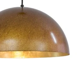 PCover 1-Light 15-inch Oil Rust Gold Dome Pendant Light Industrial Bowl Billiard Lighting For Living Rooms And Kitchens -Lamp Parts oil rust gold huoku pendant lights pd1076711 44 1000