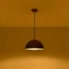 PCover 1-Light 15-inch Oil Rust Gold Dome Pendant Light Industrial Bowl Billiard Lighting For Living Rooms And Kitchens -Lamp Parts oil rust gold huoku pendant lights pd1076711 64 1000