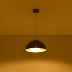 PCover 1-Light 15-inch Oil Rust Gold Dome Pendant Light Industrial Bowl Billiard Lighting For Living Rooms And Kitchens -Lamp Parts oil rust gold huoku pendant lights pd1076711 66 1000