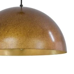 PCover 1-Light 15-inch Oil Rust Gold Dome Pendant Light Industrial Bowl Billiard Lighting For Living Rooms And Kitchens -Lamp Parts oil rust gold huoku pendant lights pd1076711 fa 1000
