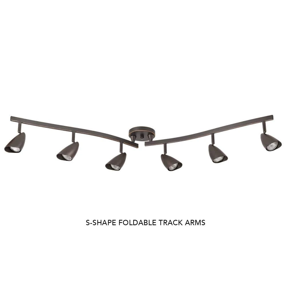 Globe Electric Grayson 4.4 Ft. 6-Light Oil Rubbed Bronze Halogen Track Lighting Kit 9 Globe Electric Grayson 4.4 Ft. 6-Light Oil Rubbed Bronze Halogen Track Lighting Kit - Image 7