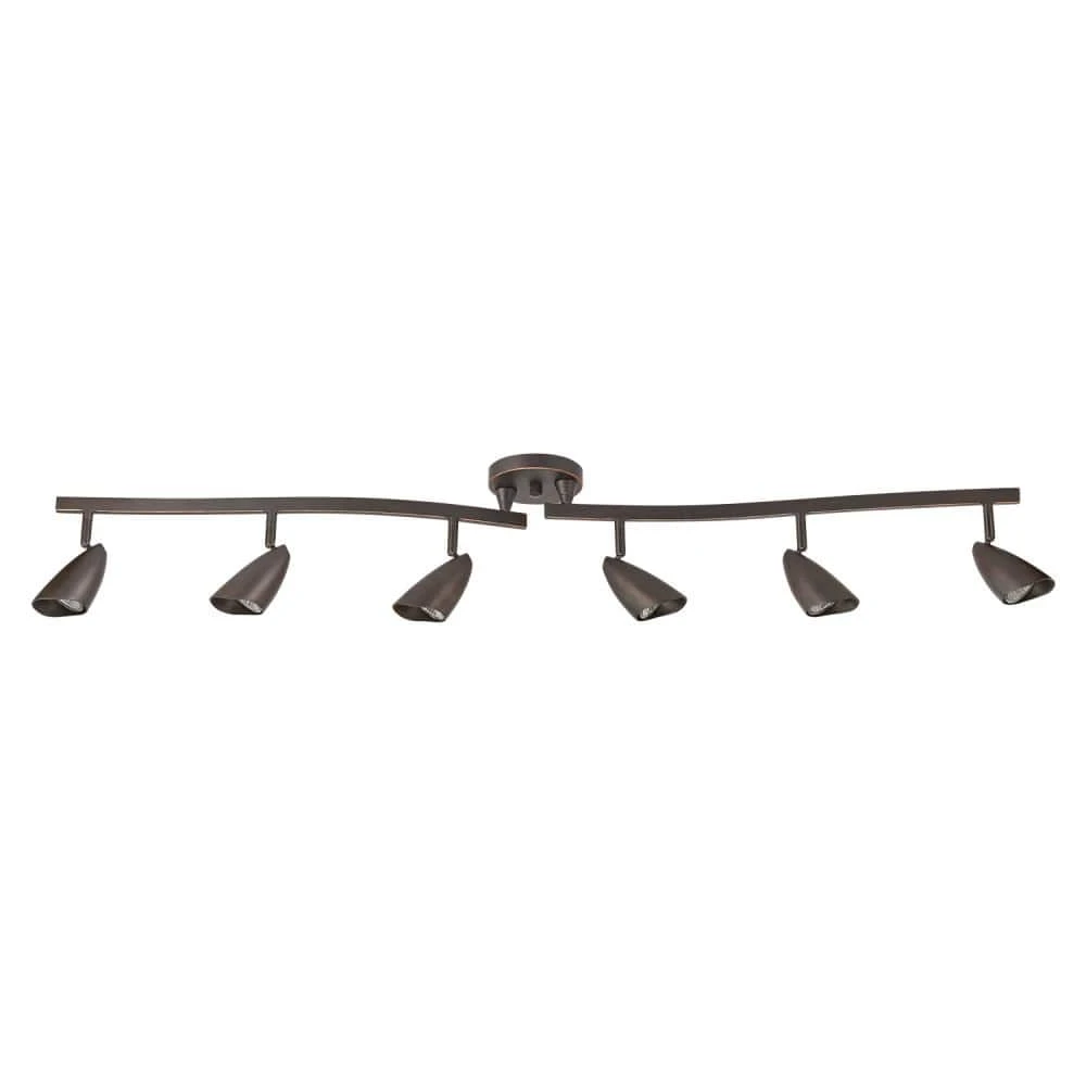 Globe Electric Grayson 4.4 Ft. 6-Light Oil Rubbed Bronze Halogen Track Lighting Kit 3 Globe Electric Grayson 4.4 Ft. 6-Light Oil Rubbed Bronze Halogen Track Lighting Kit