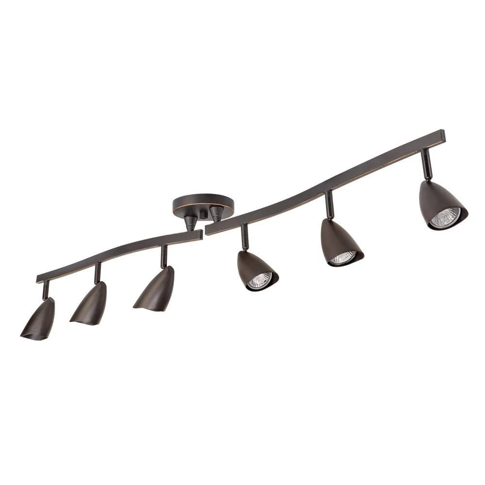 Globe Electric Grayson 4.4 Ft. 6-Light Oil Rubbed Bronze Halogen Track Lighting Kit 10 Globe Electric Grayson 4.4 Ft. 6-Light Oil Rubbed Bronze Halogen Track Lighting Kit - Image 8