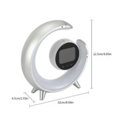 20-Watt Silver Creative Moon Shape Intelligent Dimmable Night Light For Bedside, Integrated LED Light Included (1-Pack) -Lamp Parts oukaning night lights jzuc6i 000900 1d 1000