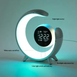 20-Watt Silver Creative Moon Shape Intelligent Dimmable Night Light For Bedside, Integrated LED Light Included (1-Pack) -Lamp Parts oukaning night lights jzuc6i 000900 66 1000