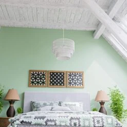 Sessions 5-Light White Tiered Rattan Pendant -Lamp Parts painted white hampton bay pendant lights hdp98944wh c3 1000