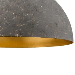 PCover 23.6 In. 1-Light Gray-White And Gold-Leaf Farmhouse Pendant Light Fixture With Metal Shade, Dome Kitchen Lighting -Lamp Parts pcover huoku pendant lights pd1064821 1d 1000