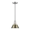 Golden Lighting Orwell 100-Watt 1-Light Pewter And Aged Brass Mini Pendant Light 1 Golden Lighting Orwell 100-Watt 1-Light Pewter And Aged Brass Mini Pendant Light -Lamp Parts pewter and aged brass golden lighting pendant lights 3306 s pw ab 64 1000
