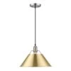 Golden Lighting Orwell 100-Watt 1-Light Pewter And Brushed Champagne Bronze Pendant Light -Lamp Parts pewter and brushed champagne bronze golden lighting pendant lights 3306 l pw bcb 64 1000