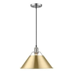 Golden Lighting Orwell 100-Watt 1-Light Pewter And Brushed Champagne Bronze Pendant Light