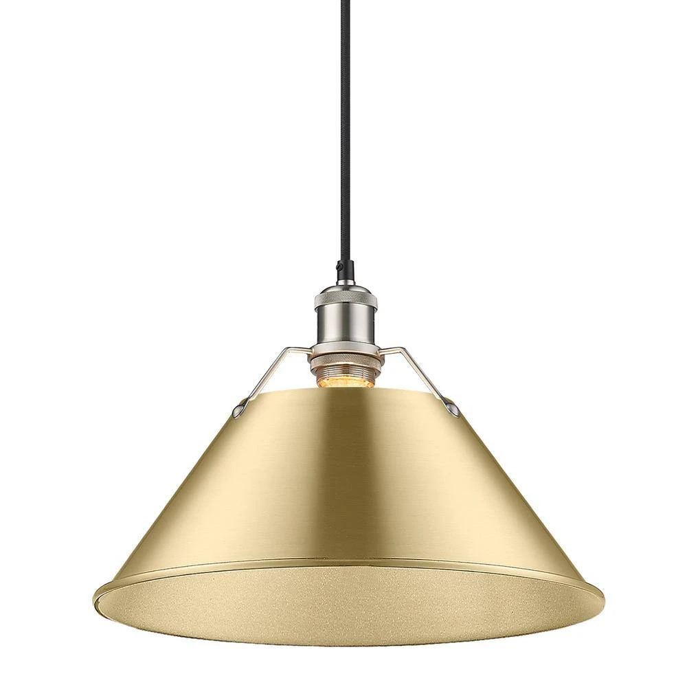 Golden Lighting Orwell 100-Watt 1-Light Pewter And Brushed Champagne Bronze Pendant Light 4 Golden Lighting Orwell 100-Watt 1-Light Pewter And Brushed Champagne Bronze Pendant Light - Image 2