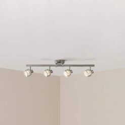 4-Light Pewter Integrated LED Track Lighting Fixture