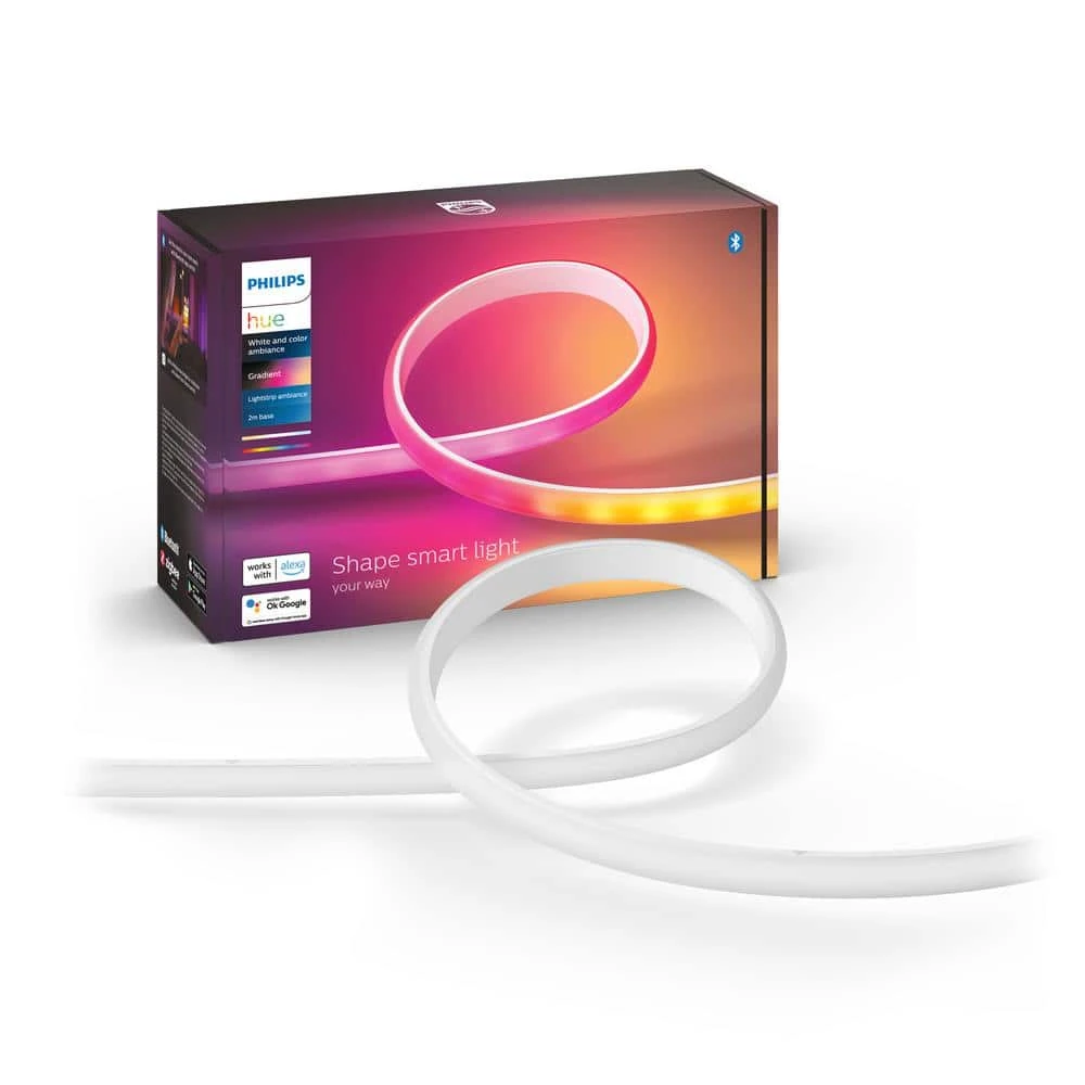 Philips Hue 6.6 Ft. LED Smart Gradient Color Changing Strip Light Base Kit With Bluetooth (1-Pack) 3 Philips Hue 6.6 Ft. LED Smart Gradient Color Changing Strip Light Base Kit With Bluetooth (1-Pack)