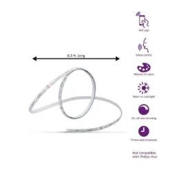 Philips 6.6 Ft Plug-In LED Smart Wi-Fi Color Changing Integrated LED Strip Light Base Kit Powered By WiZ With Bluetooth (4-Pack) -Lamp Parts philips led strip lights 560755 40 1000