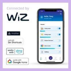 Philips 6.6 Ft Plug-In LED Smart Wi-Fi Color Changing Integrated LED Strip Light Base Kit Powered By WiZ With Bluetooth (4-Pack) -Lamp Parts philips led strip lights 560755 4f 1000