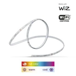 Philips 6.6 Ft Plug-In LED Smart Wi-Fi Color Changing Integrated LED Strip Light Base Kit Powered By WiZ With Bluetooth (4-Pack) -Lamp Parts philips led strip lights 560755 77 1000
