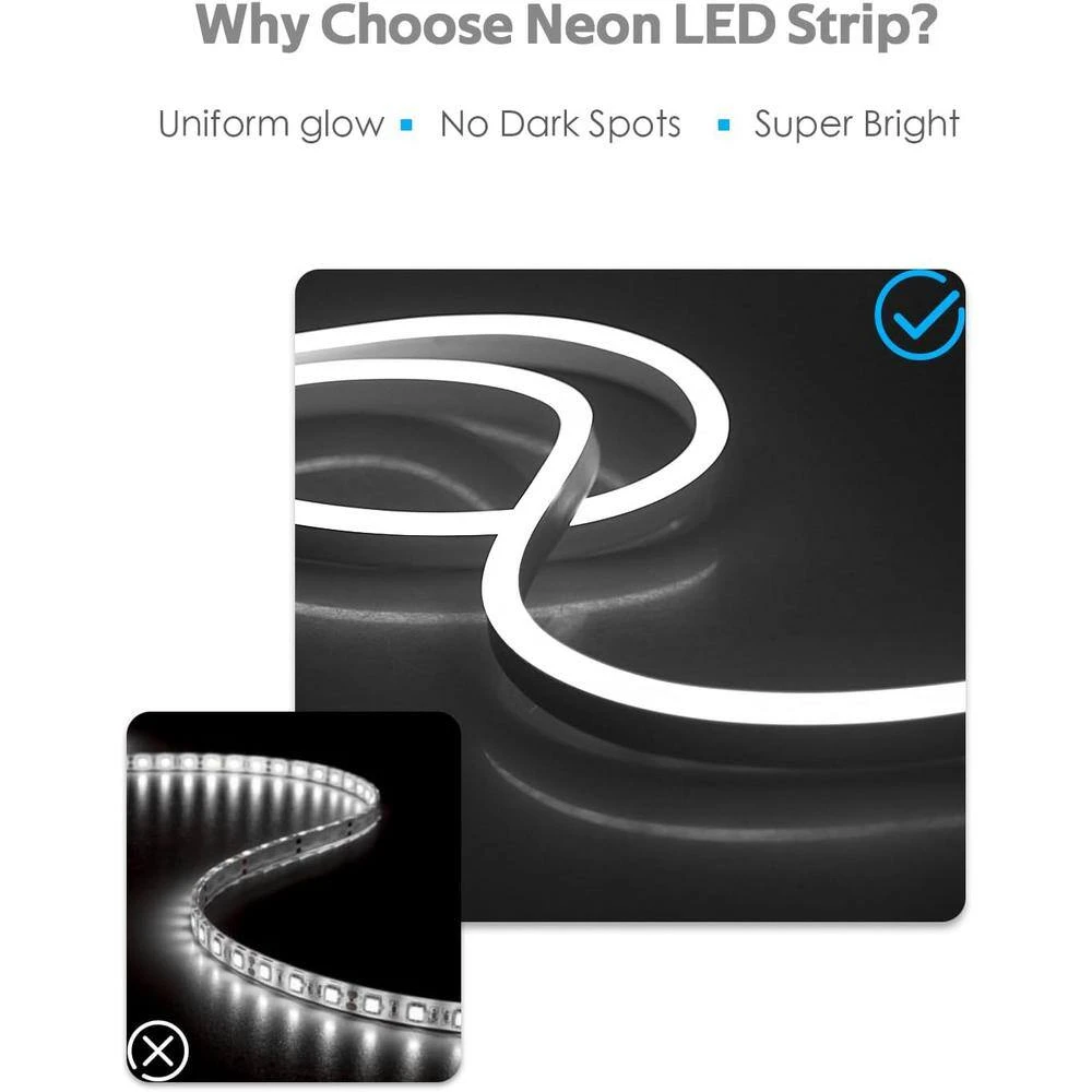 50 Ft. Cold White Plug-in Integrated LED Rope Light With Remote Control Indoor/Outdoor 5 50 Ft. Cold White Plug-in Integrated LED Rope Light With Remote Control Indoor/Outdoor - Image 3