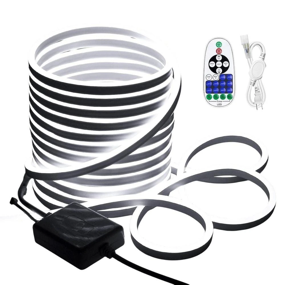 50 Ft. Cold White Plug-in Integrated LED Rope Light With Remote Control Indoor/Outdoor 3 50 Ft. Cold White Plug-in Integrated LED Rope Light With Remote Control Indoor/Outdoor