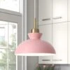 1-Light Simple Pink Single Dome Pendant Light With Metal Shade 1 1-Light Simple Pink Single Dome Pendant Light With Metal Shade -Lamp Parts pink adsensty pendant lights hd3 pn zjd00060 64 1000