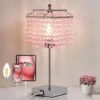 17.6 In. Pink Crystal Touch Table Lamp, Bedside Lamps With USB C Plus A Ports, 3 Way Dimmable Lamp With Crystal Shade 2 17.6 In. Pink Crystal Touch Table Lamp, Bedside Lamps With USB C Plus A Ports, 3 Way Dimmable Lamp With Crystal Shade -Lamp Parts pink gtclighting table lamps w 1tl 71008f 64 1000
