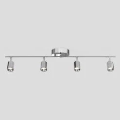 Shura Polished Chrome Integrated LED Fixed Track Light Rotatable Cylinder Head 3 Ft. Track Lighting Kit 3000K 2240 Lumen