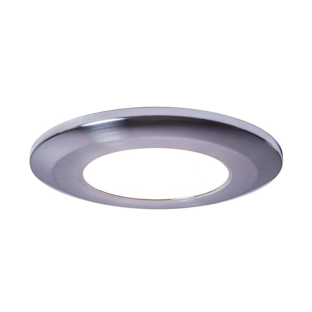 Wafer Thin Bright White LED Puck Light Polished Chrome Finish 3 Wafer Thin Bright White LED Puck Light Polished Chrome Finish