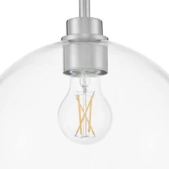 Vista Heights 1-Light Polished Chrome Pendant Light With Clear Glass Globe Shade -Lamp Parts polished chrome hampton bay pendant lights hd 1861 1pch 40 1000
