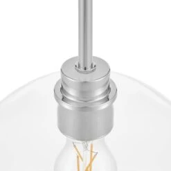 Vista Heights 1-Light Polished Chrome Pendant Light With Clear Glass Globe Shade -Lamp Parts polished chrome hampton bay pendant lights hd 1861 1pch a0 1000