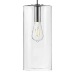 Lane Polished Nickel + Clear Glass Cylindrical Pendant Light -Lamp Parts polished nickel clear glass lark pendant lights 83377pn 1f 1000
