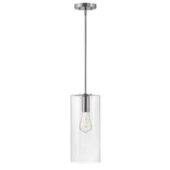 Lane Polished Nickel + Clear Glass Cylindrical Pendant Light -Lamp Parts polished nickel clear glass lark pendant lights 83377pn 4f 1000