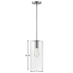 Lane Polished Nickel + Clear Glass Cylindrical Pendant Light -Lamp Parts polished nickel clear glass lark pendant lights 83377pn 76 1000
