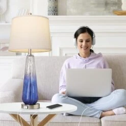 27.5 In. Purple Table Lamps For Bedroom Set Of 2,Modern Bedside Lamp W/ USB A Plus C Ports For Bedroom,LED Bulb Included 13 27.5 In. Purple Table Lamps For Bedroom Set Of 2,Modern Bedside Lamp W/ USB A Plus C Ports For Bedroom,LED Bulb Included -Lamp Parts purple ltemziiy table lamps ts015 1f 1000