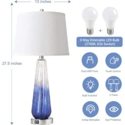 27.5 In. Purple Table Lamps For Bedroom Set Of 2,Modern Bedside Lamp W/ USB A Plus C Ports For Bedroom,LED Bulb Included 11 27.5 In. Purple Table Lamps For Bedroom Set Of 2,Modern Bedside Lamp W/ USB A Plus C Ports For Bedroom,LED Bulb Included -Lamp Parts purple ltemziiy table lamps ts015 c3 1000