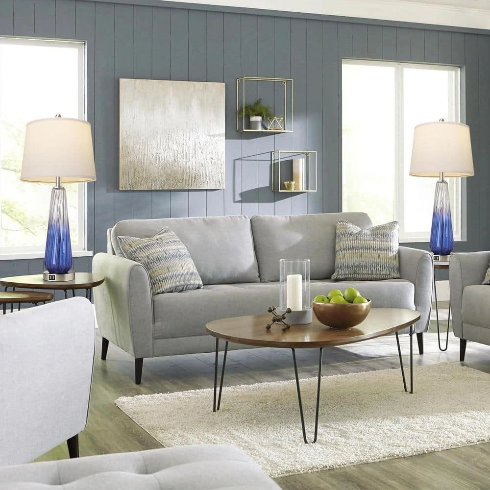 27.5 In. Purple Table Lamps For Bedroom Set Of 2,Modern Bedside Lamp W/ USB A Plus C Ports For Bedroom,LED Bulb Included 4 27.5 In. Purple Table Lamps For Bedroom Set Of 2,Modern Bedside Lamp W/ USB A Plus C Ports For Bedroom,LED Bulb Included - Image 2